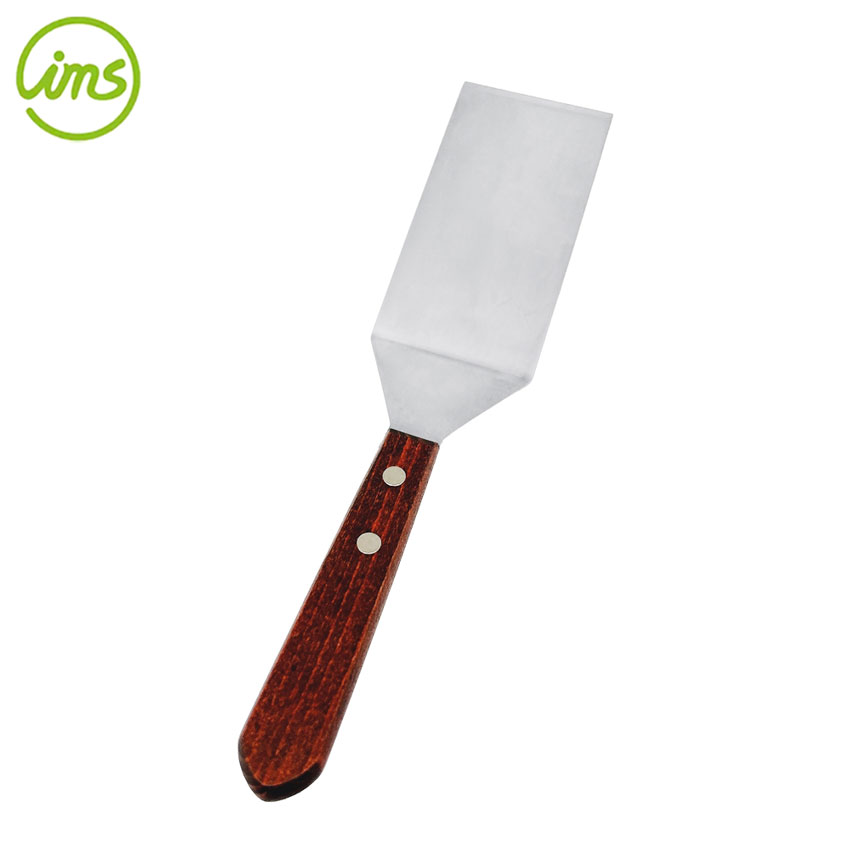 Stainless Steel BBQ Grill Turner – Beveled Edge Spatula with Beechwood Handle